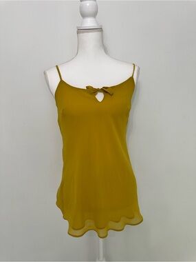 CAbi Mustard Bow-Front Spaghetti Strap Cami